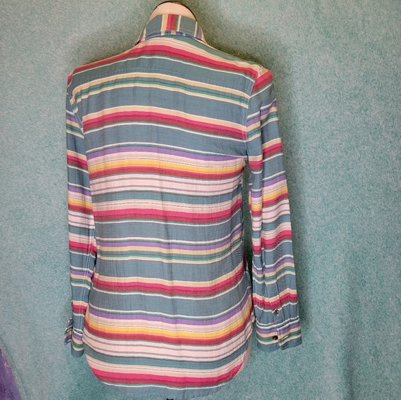 Chaps Retro Stripe button down Shirt Size Small - Picture 4 of 6